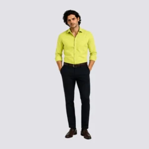 Lime Yellow Premium Formal Shirt for Men